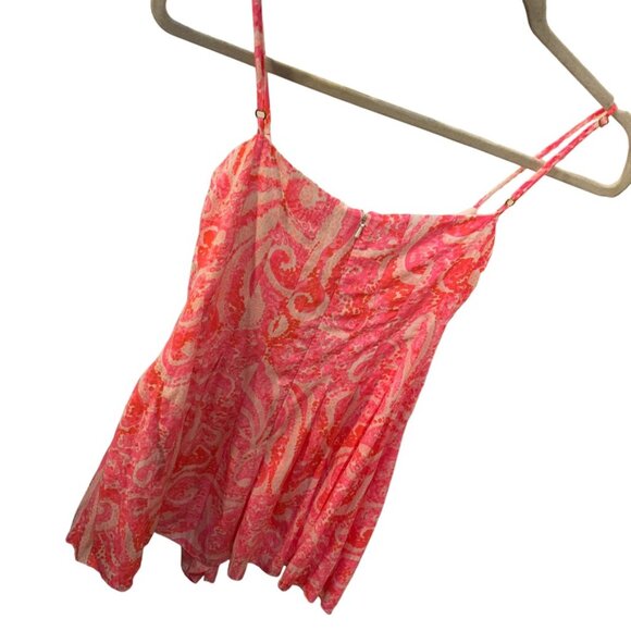 Lilly Pulitzer neon pink paisley print SHORTS ROMPER sea life swirl 0 - Picture 5 of 5